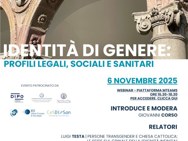 Webinar Identità Genere 6 Novembre
